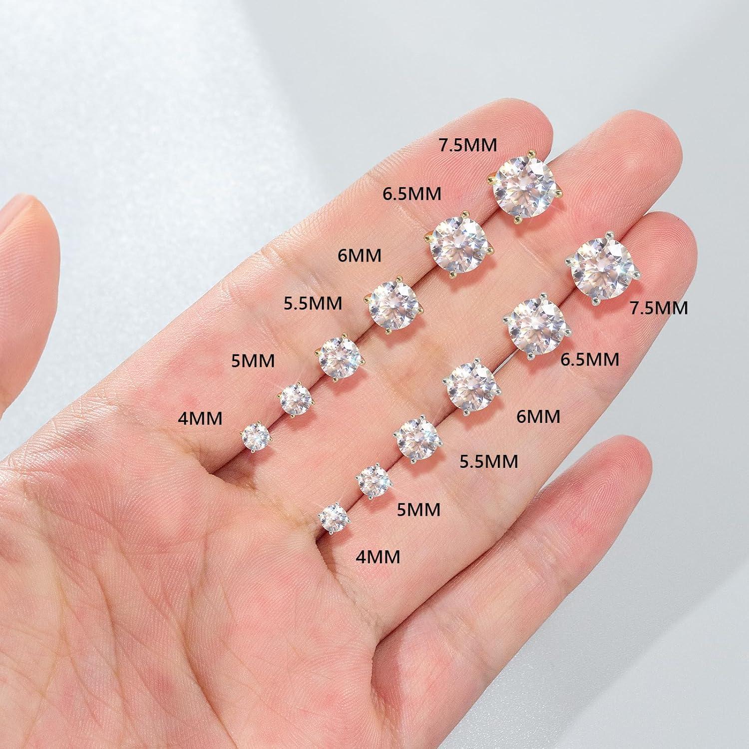 Damen Moissanit Ohrringe 925 Silber 1,0 Karat VVS1 D Ohrstecker