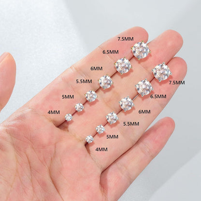 Damen Moissanit Ohrringe 925 Silber 1,0 Karat VVS1 D Ohrstecker