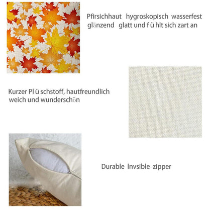 4 Herbstkissenbezüge 45x45cm - Dekorativ & Weich