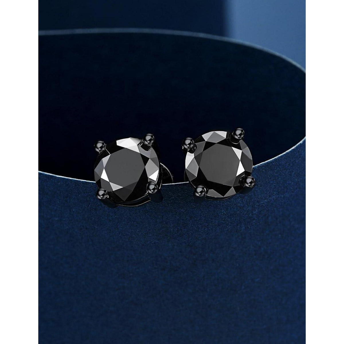 Schwarze Moissanite Ohrstecker 2 Karat 925 Sterling Silber Geschenk