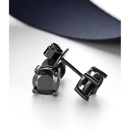 Schwarze Moissanite Ohrstecker 2 Karat 925 Sterling Silber Geschenk