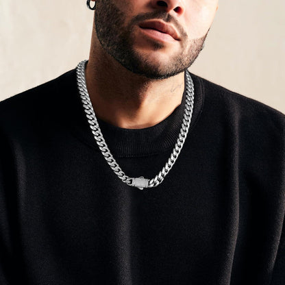 Panzerkette Herren 12mm 18K Gold Cuban Link Chain