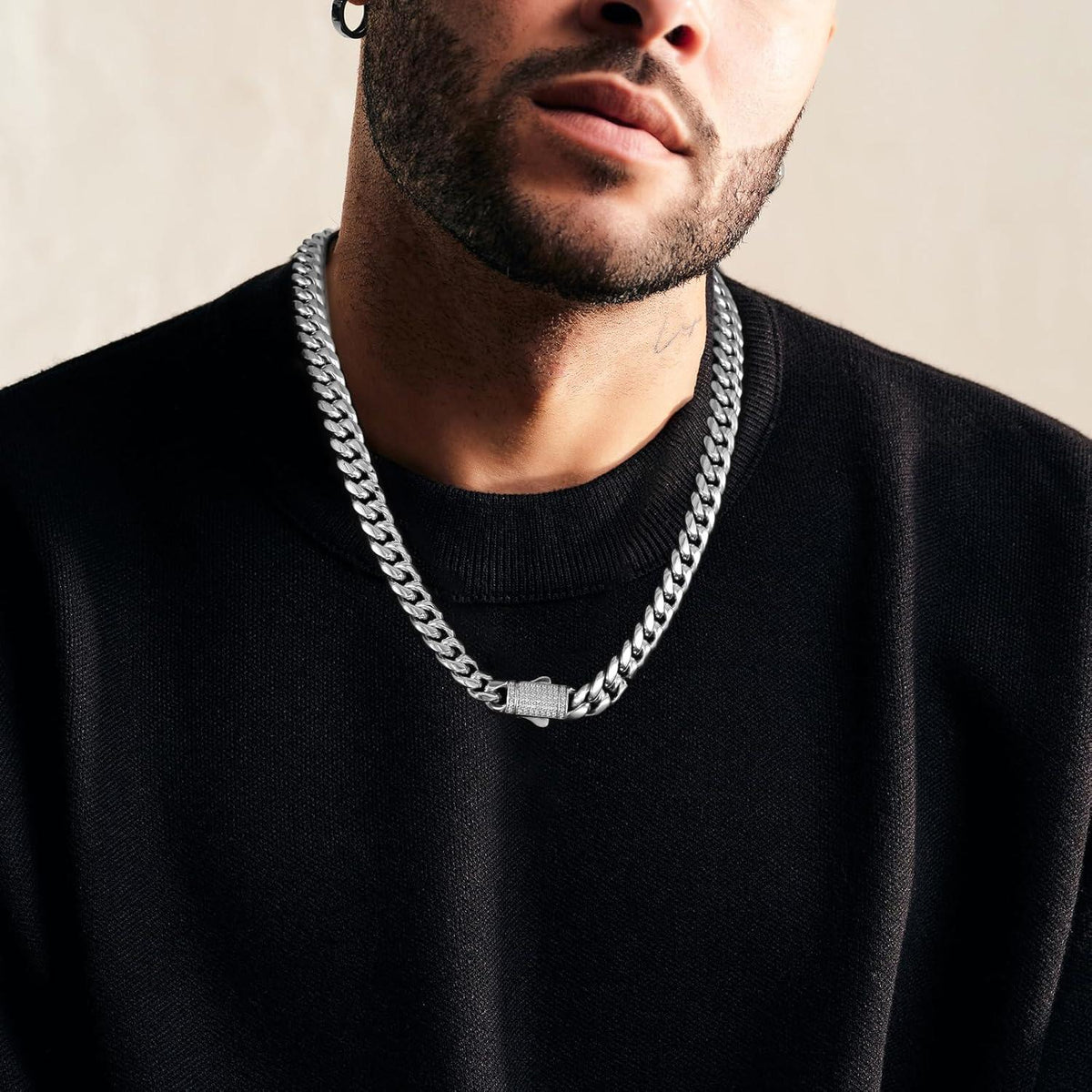 Panzerkette Herren 12mm 18K Gold Cuban Link Chain