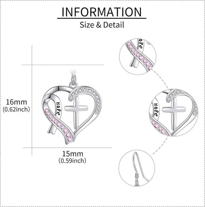 Überlebende Brustkrebs Ohrringe 925er Silber Rosa Kreuzband-Design