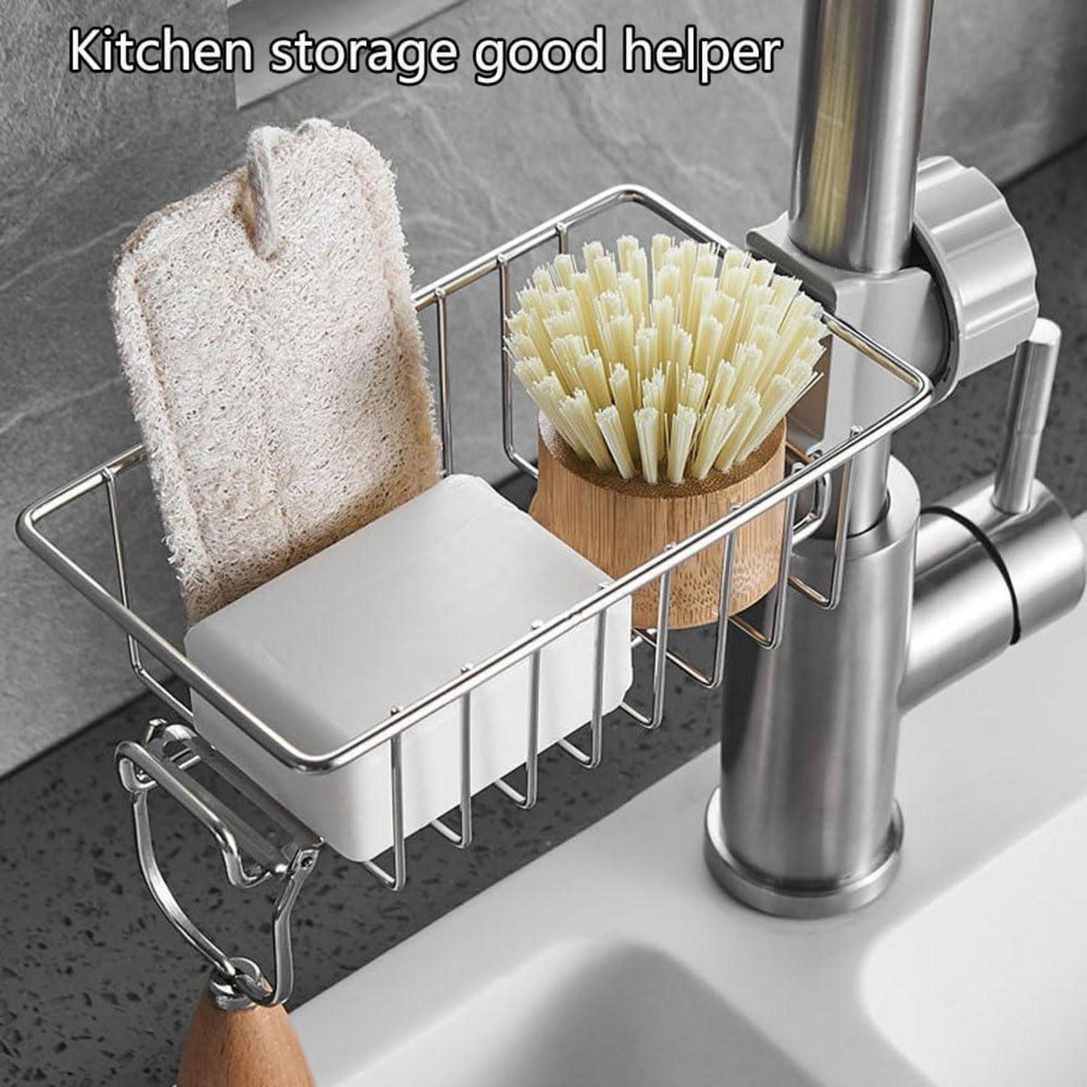 2x BAIEUEJO Spülbecken Organizer Schwammhalter Küche Badezimmer Halterung