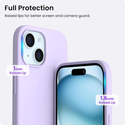 ORNARTO iPhone 15 Plus Hülle Silikon 6,7 Zoll Kratzfest Stoßfest Flieder