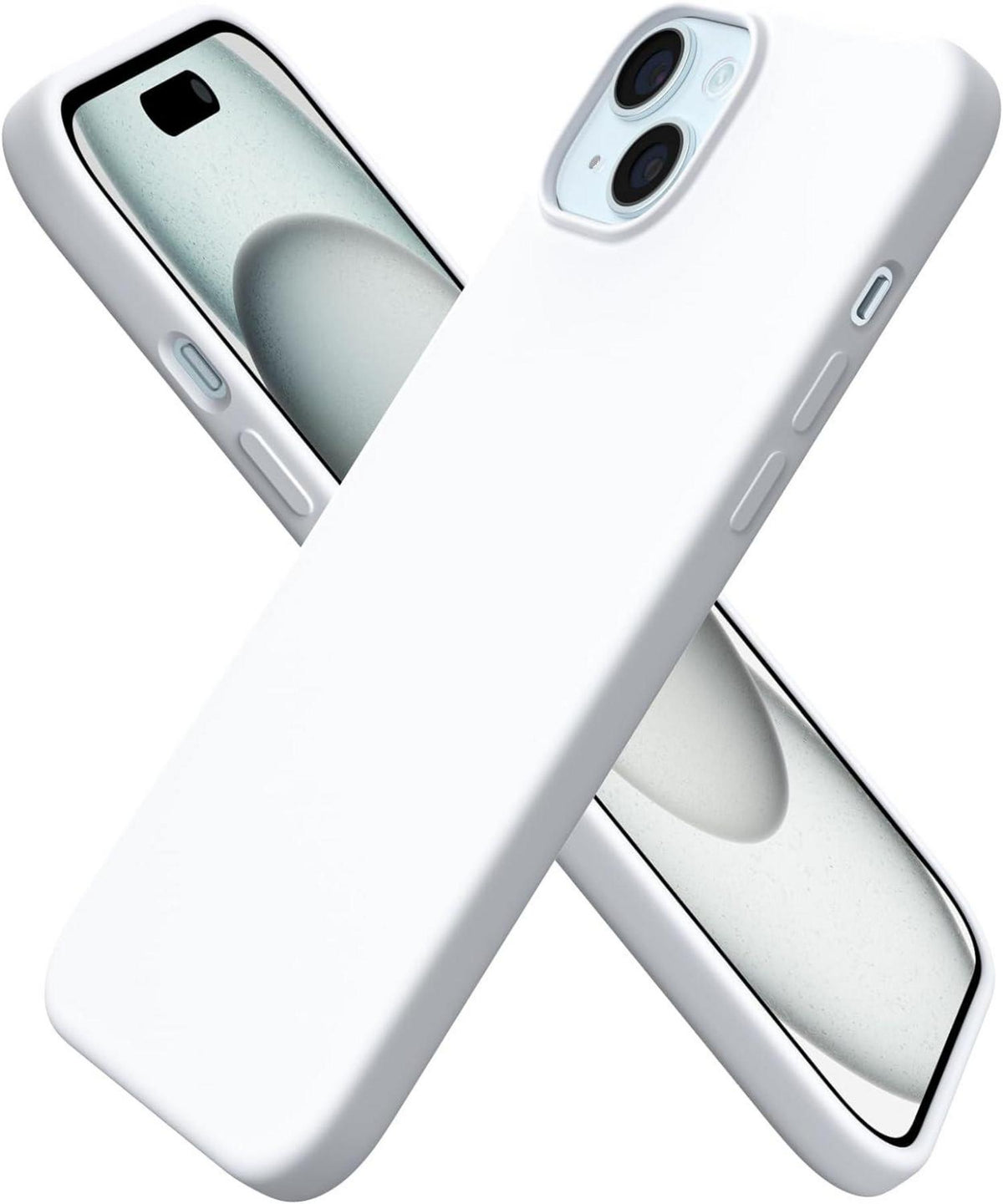 iPhone 15 Plus Silikon Hülle 6,7 Zoll Flüssiges Weiß Schutzhülle