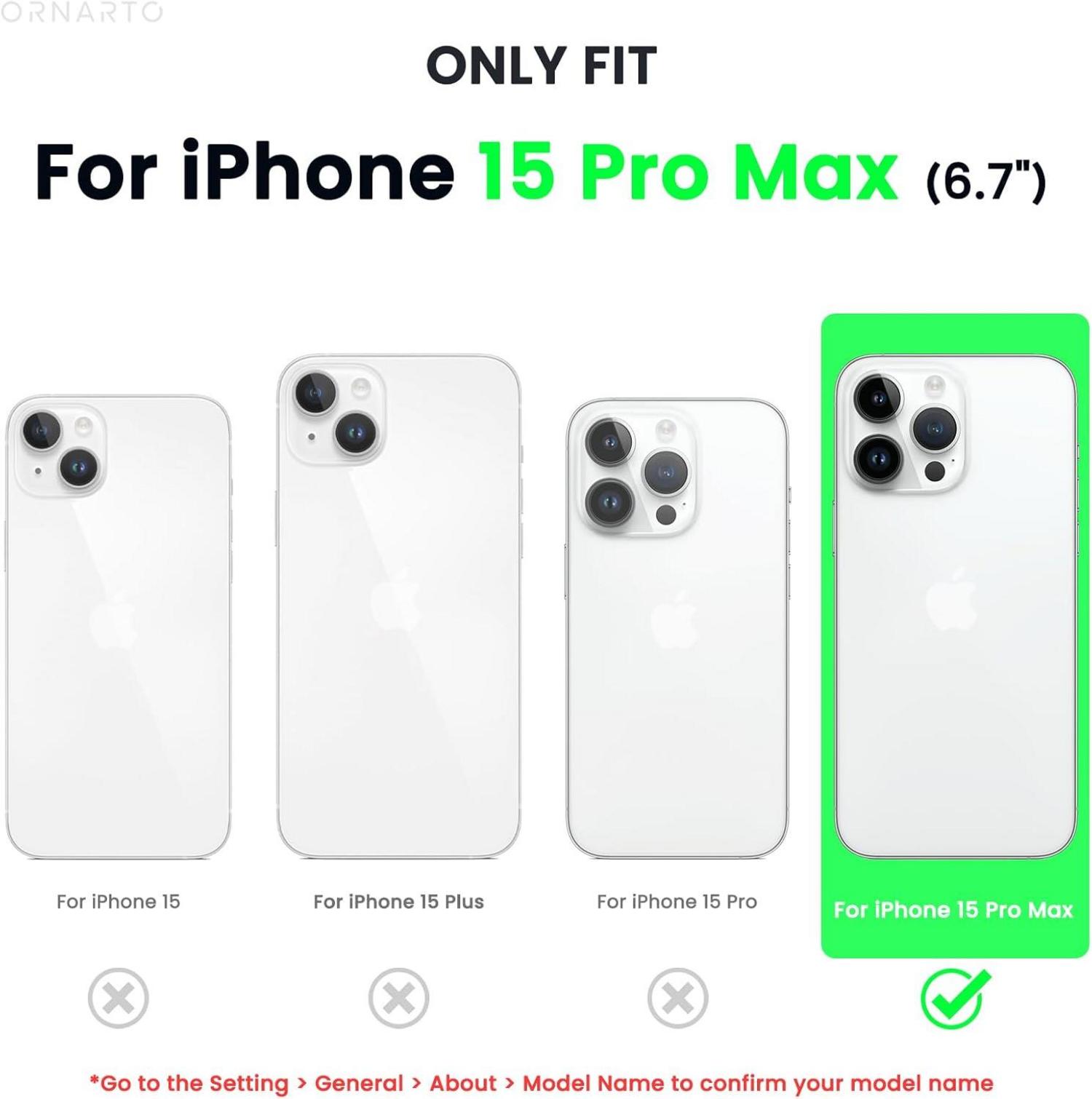 iPhone 15 Pro Max Hülle mit Kameraschutz und 2 Schutzfolien