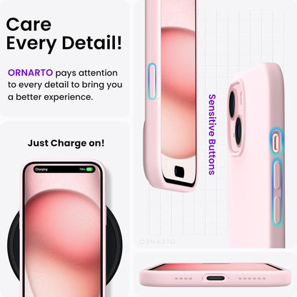 Silikonhülle für iPhone 15 Plus 6,7 Zoll dünne Handyhülle flüssiges Silikon