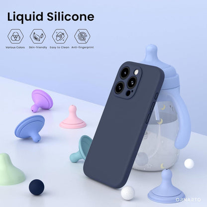 iPhone 15 Pro Max Hülle flüssiges Silikon Kameraschutz 2 Schutzfolien