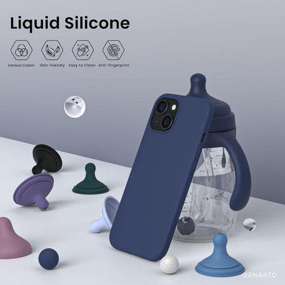 iPhone 15 Silikon Hülle 6,1 Zoll flüssiges Silikon Mitternachtsblau