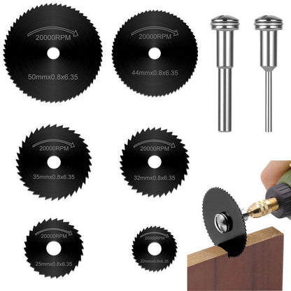 Kreissägeblätter Set für Multifunktionswerkzeuge, 6 Stück, HSS, Holz, Kunststoff, Metall