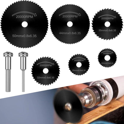Kreissägeblätter Set für Multifunktionswerkzeuge, 6 Stück, HSS, Holz, Kunststoff, Metall