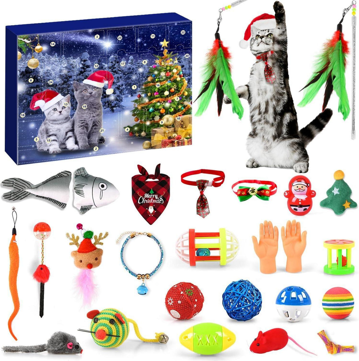 Adventskalender Katzenspielzeug Weihnachtsgeschenk 24 Spielzeuge