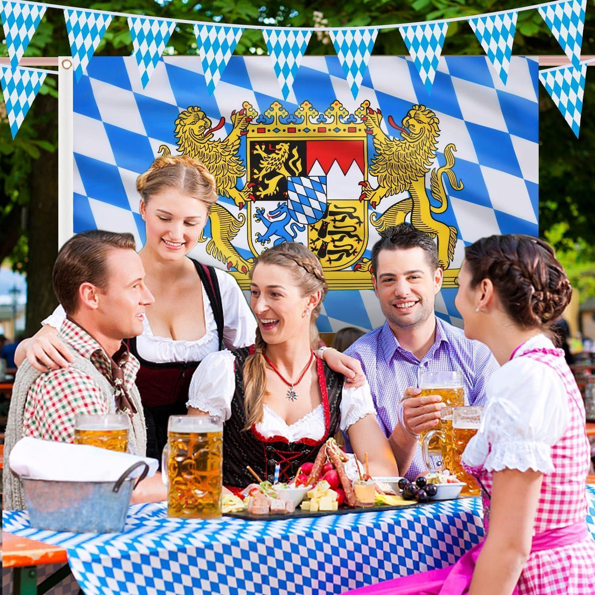 Bayern Flagge 150x90 cm - 2er Set für Oktoberfest Deko