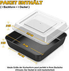 TEAMFAR Quadratische Backform mit Deckel 21cm Edelstahl