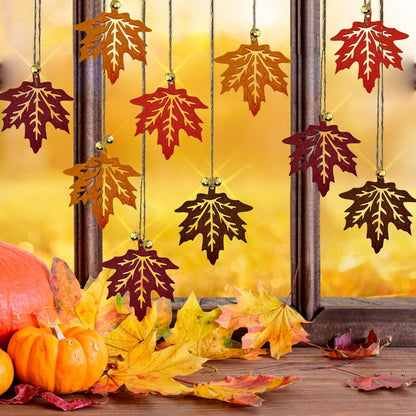 16er Set Ahornblatt Holz Anhänger Hängende Deko Autumn Decor