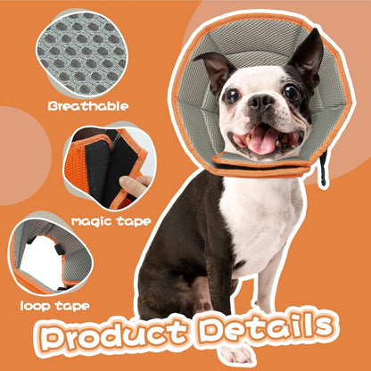 Halskrause Leckschutz Hund Schutzkragen Einstellbar Orange XL