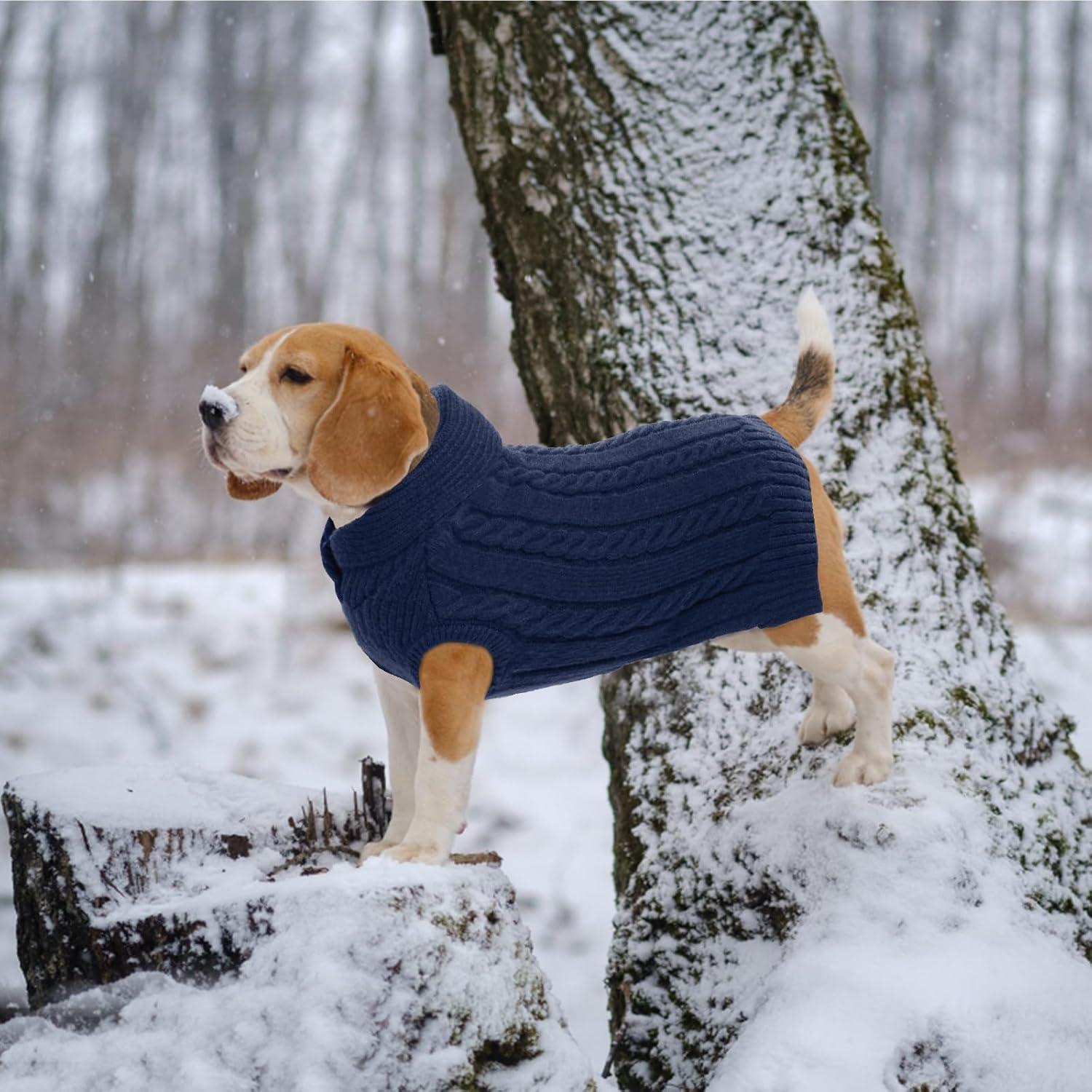 Hundepullover Stricken Weich Warm XS Marineblau Yorkie Chihuahua