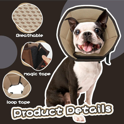 Verstellbare Halskrause Leckschutz Hund Braun XL