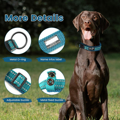 Hundehalsband Nylon Verstellbar Reflektierend Atmungsaktiv Gepolstert