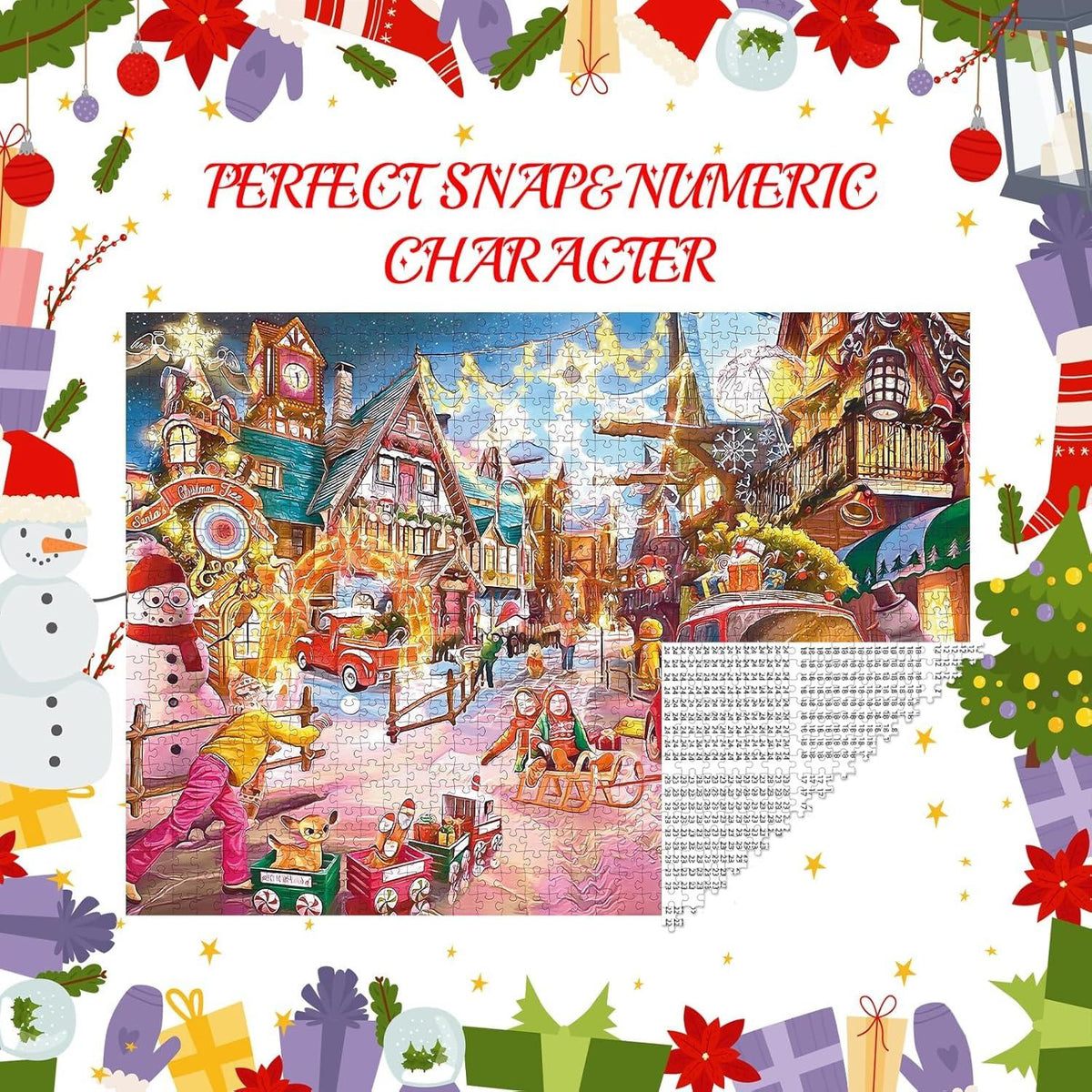 Pukamam Puzzle Adventskalender 2024 Weihnachtspuzzle 1008 Teile Mädchen Jungen