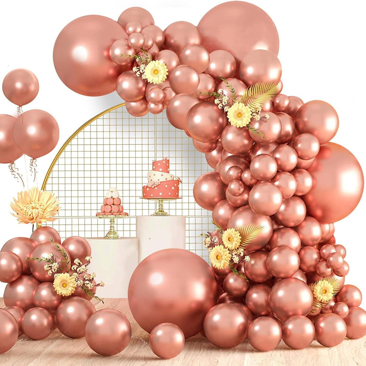 120er Set Rosegold Ballon Girlande Kit Luftballons für Geburtstag