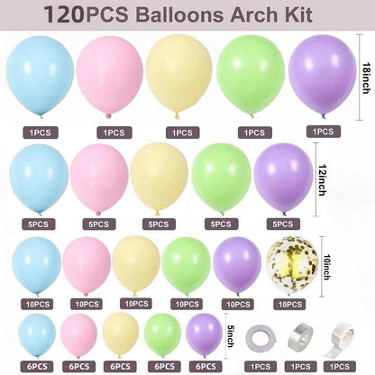 Luftballons Pastell 120 Stück Girlande 18 12 10 5 Zoll Party Deko