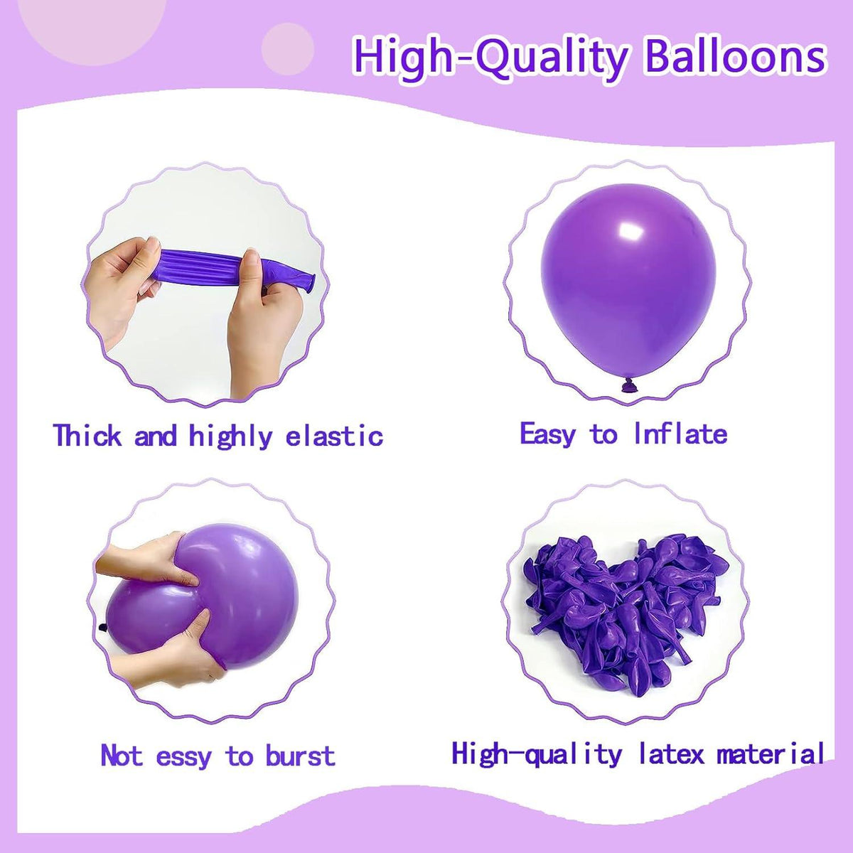 Luftballon Girlande Set 120-teilig Lila Party Deko Geburtstag Hochzeit