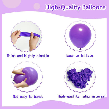 Luftballon Girlande Set 120-teilig Lila Party Deko Geburtstag Hochzeit
