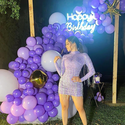 Lila Luftballons Girlande Set 120 Stück verschiedene Größen