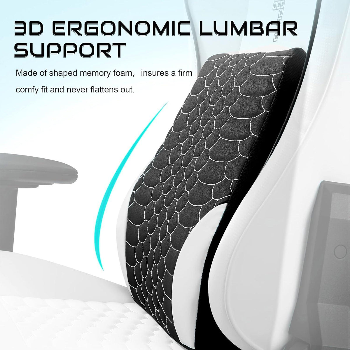 Gaming Stuhl Ergonomischer Bürostuhl 3D-Lordosenstütze Racing Sessel