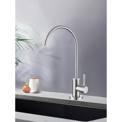Spülbecken Wasserfilterhahn Edelstahl gebürstet Nickel
