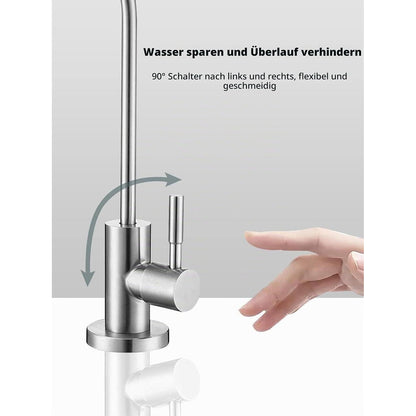 Spülbecken Wasserfilterhahn Edelstahl gebürstet Nickel