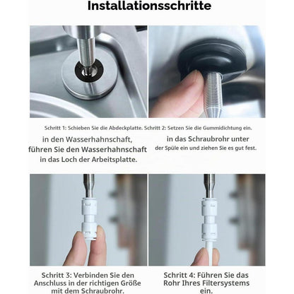 Spülbecken Wasserfilterhahn Edelstahl gebürstet Nickel