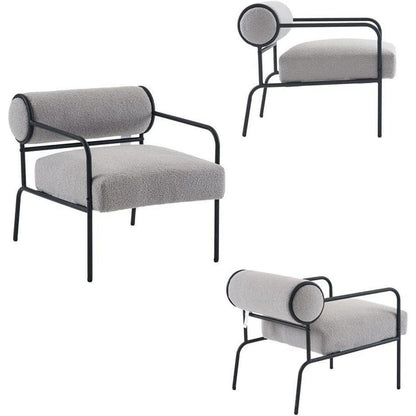 Mingone Loungesessel Grau - Bequemer Teddy Sessel für Wohnzimmer