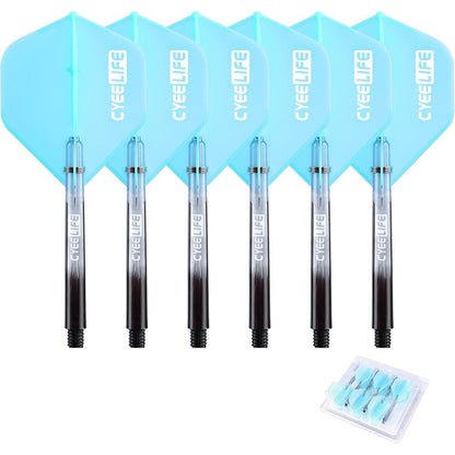 Dart Flight & PC Schäfte Set 6er-Set Blau 48mm Metall O