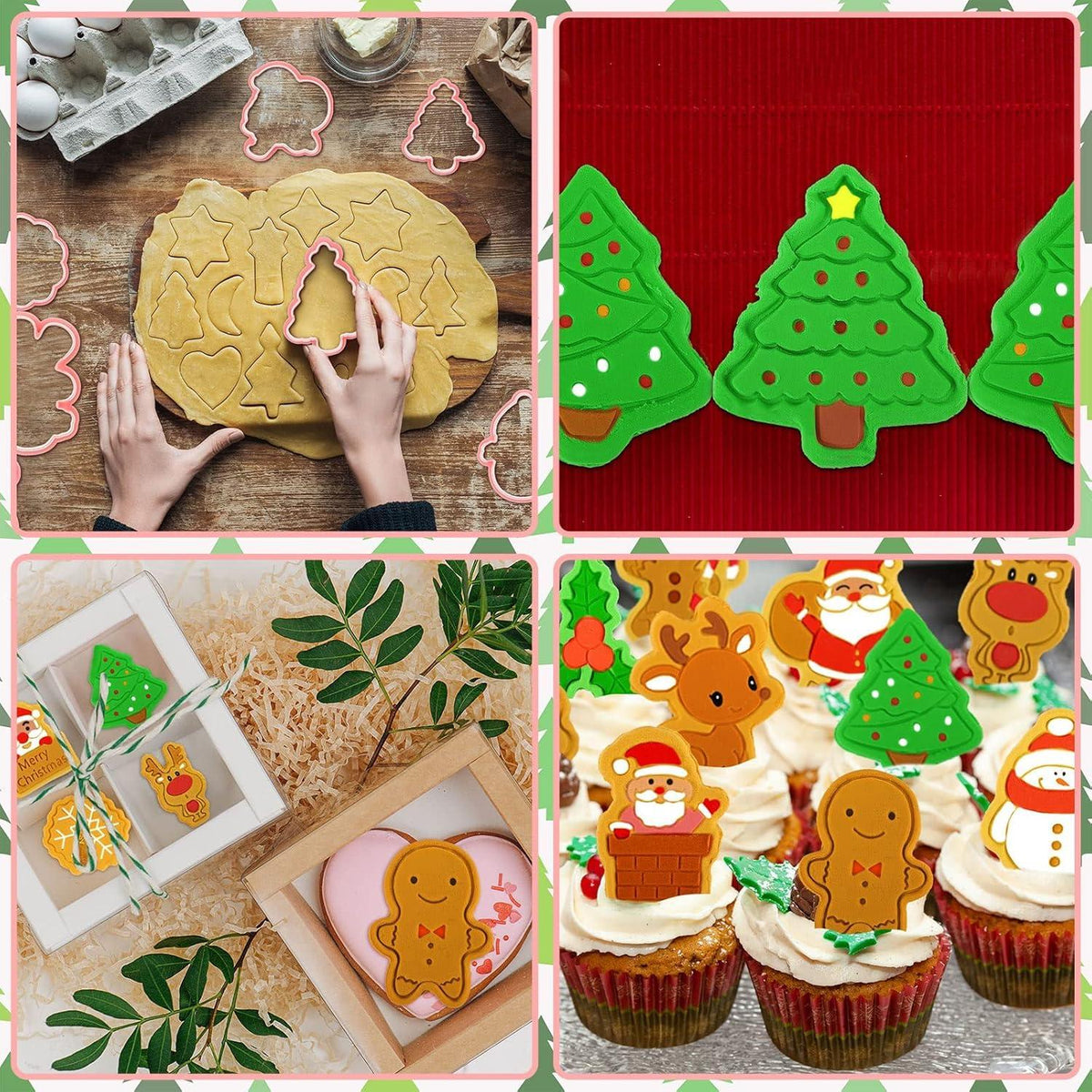 16 Stück Ausstechförmchen Weihnachten Plätzchen DIY Kinder Backen Set