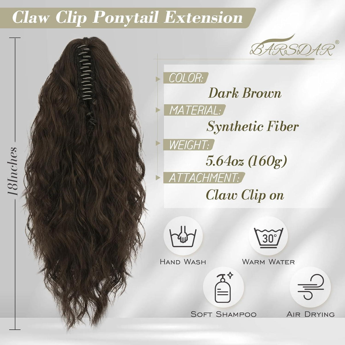 Synthetische Haarverlängerung 45 cm Clip Pferdeschwanz