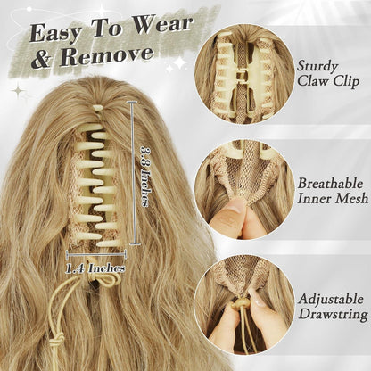Lockiger Clip Pferdeschwanz 45cm Haarverlängerung Synthetisch Frauen