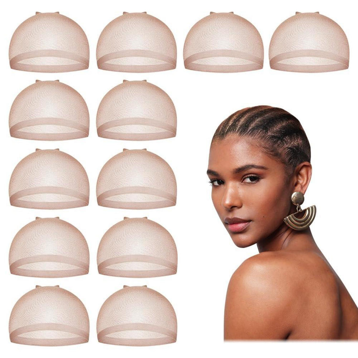 Dreamlover Transparente Perückenkappen Damen 12er-Pack Wig Caps