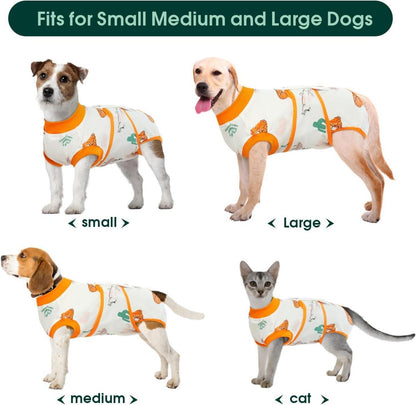 Chirurgischer Hundebody Atmungsaktiv Leckschutz Op Body Orange L