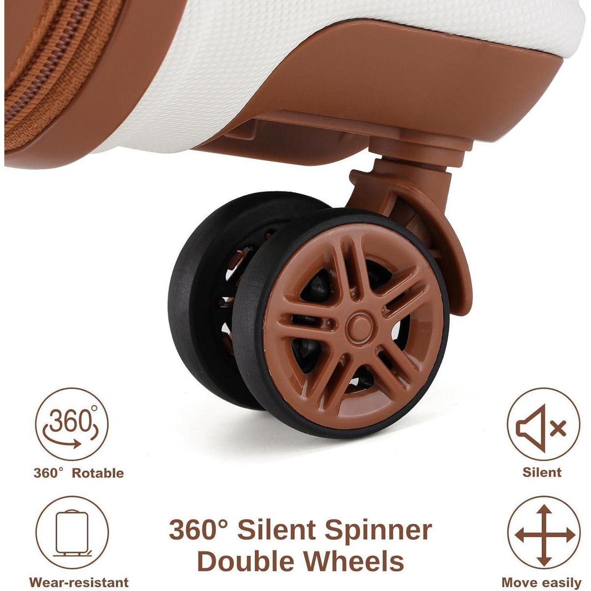 4-teiliges Reisekoffer Set mit TSA-Schloss, 55cm Handgepäck, Creme Weiß