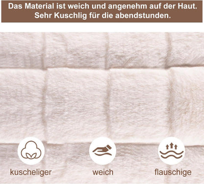OWOZOI Wärmflasche 2L Fellbezug Tasche Handwärmer Cream