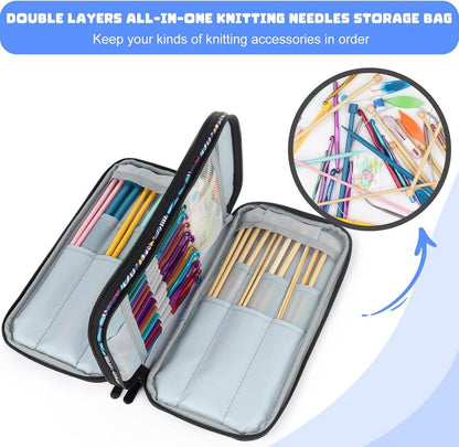 Stricknadeln Häkelnadeln Aufbewahrung Organizer Tasche Blaues Totem