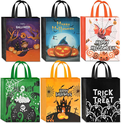 Halloween Geschenktüte Tasche Groß, 6 Stk Trick or Treat Süßigkeiten
