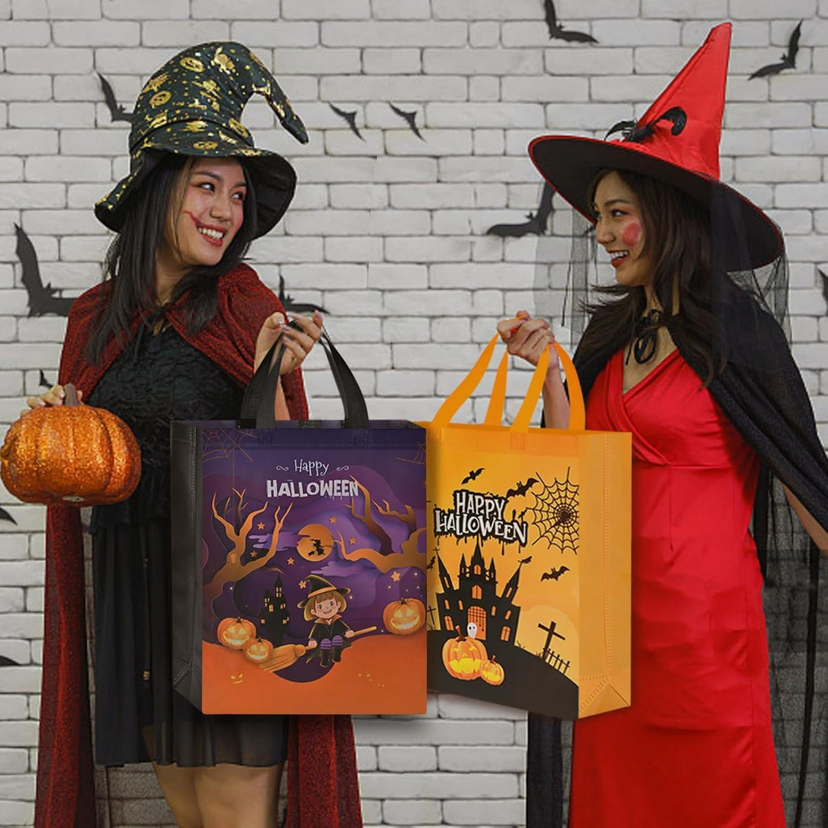 Halloween Geschenktüte Groß 6 Stk Süßigkeit Taschen Trick Treat Kinderparty