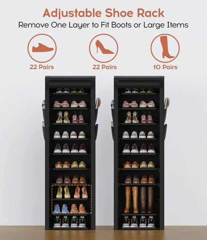 Schuhregal 10 Ebenen Staubdichter Überzug 20-22 Paar Schuhe Organizer
