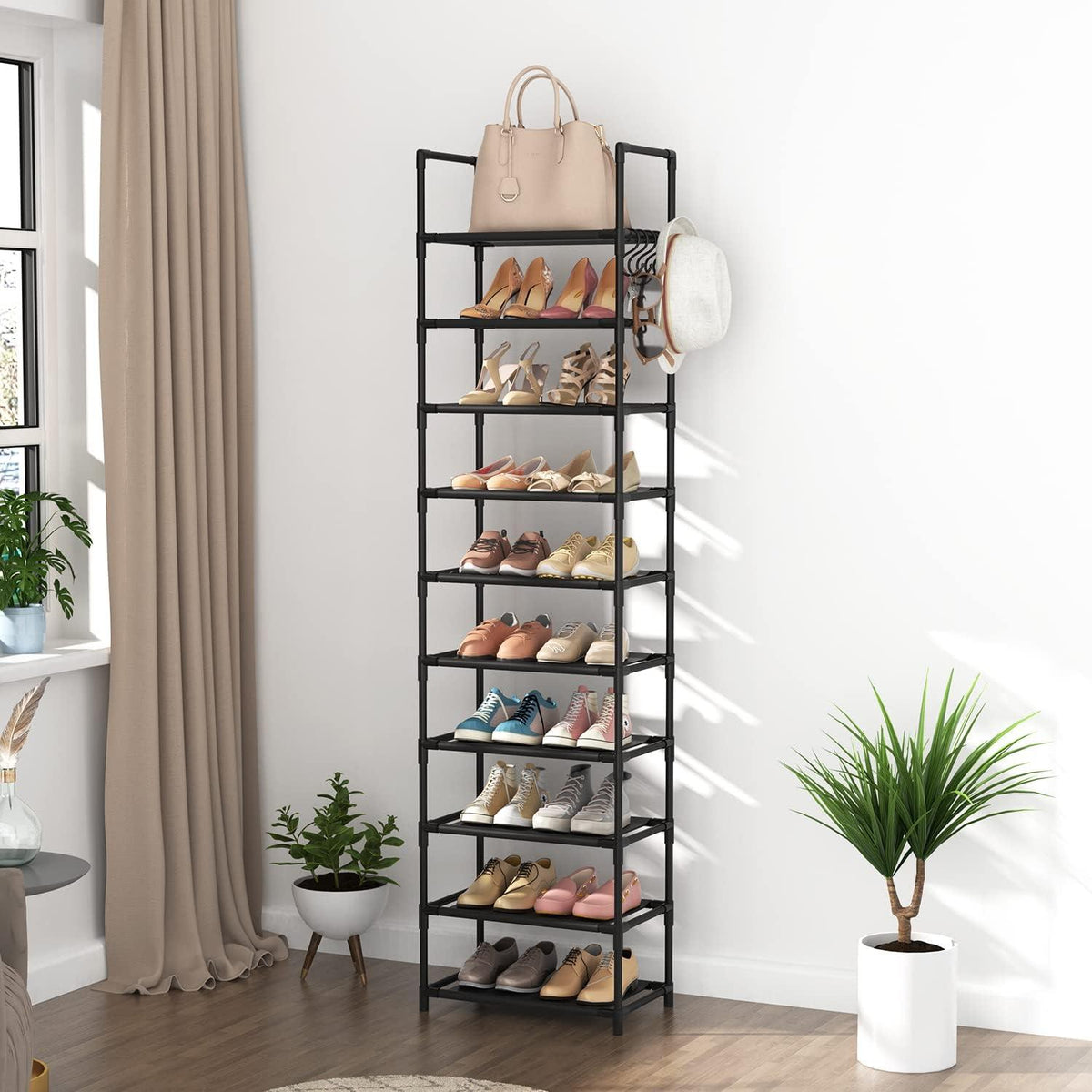 Schuhregal Organizer 10 Ebenen Schuhschrank Schuhständer Flur Wohnzimmer