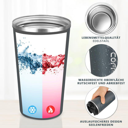 Thermobecher Edelstahl Kaffeebecher to Go 510ml Rosa